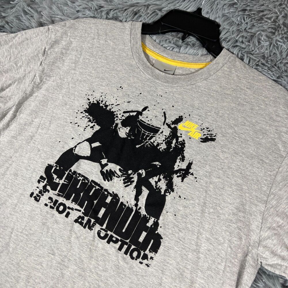 Vintage Nike Air Adult Shirt XL Gray Black Grey Tag Y2K Football Graphic Mens